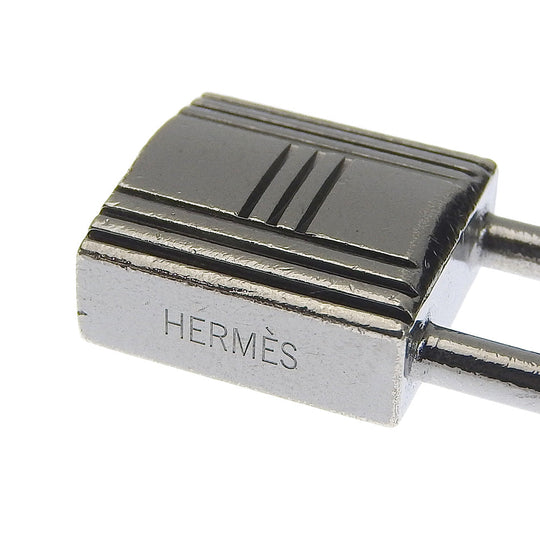 HERMES charm metallic Silver Back charm Amulet 4(Unisex) Used Authentic