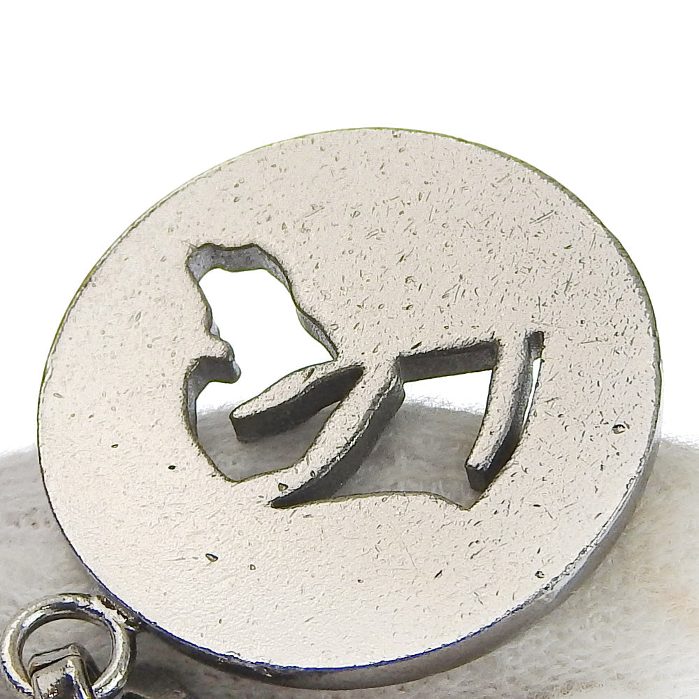 HERMES charm metallic Silver Back charm Amulet 4(Unisex) Used Authentic