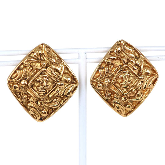CHANEL Earring Plated Gold gold vintage COCO Mark Women Used Authentic