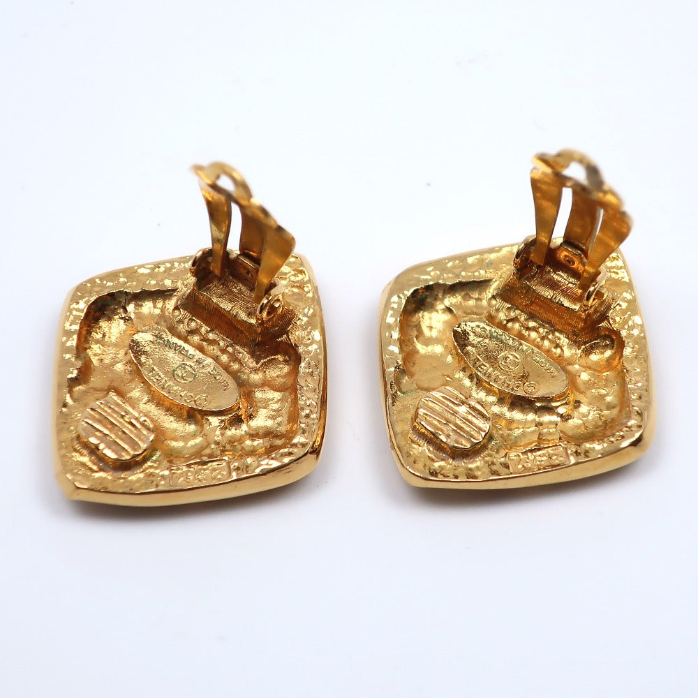 CHANEL Earring Plated Gold gold vintage COCO Mark Women Used Authentic
