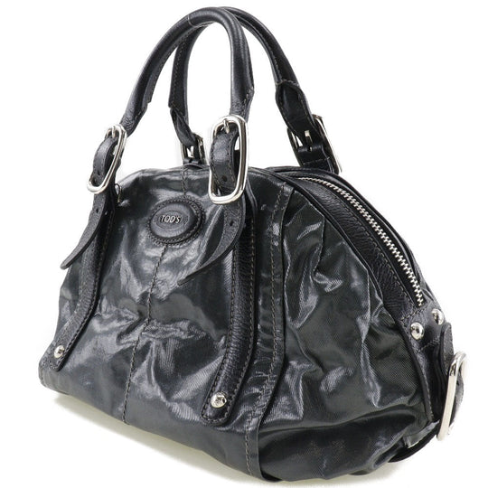TOD�fS Handbag Nylon, Leather khaki G line Women Used Authentic