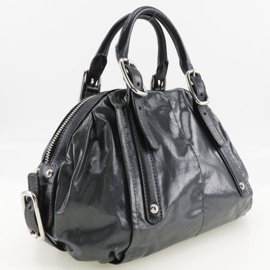 TOD�fS Handbag Nylon, Leather khaki G line Women Used Authentic