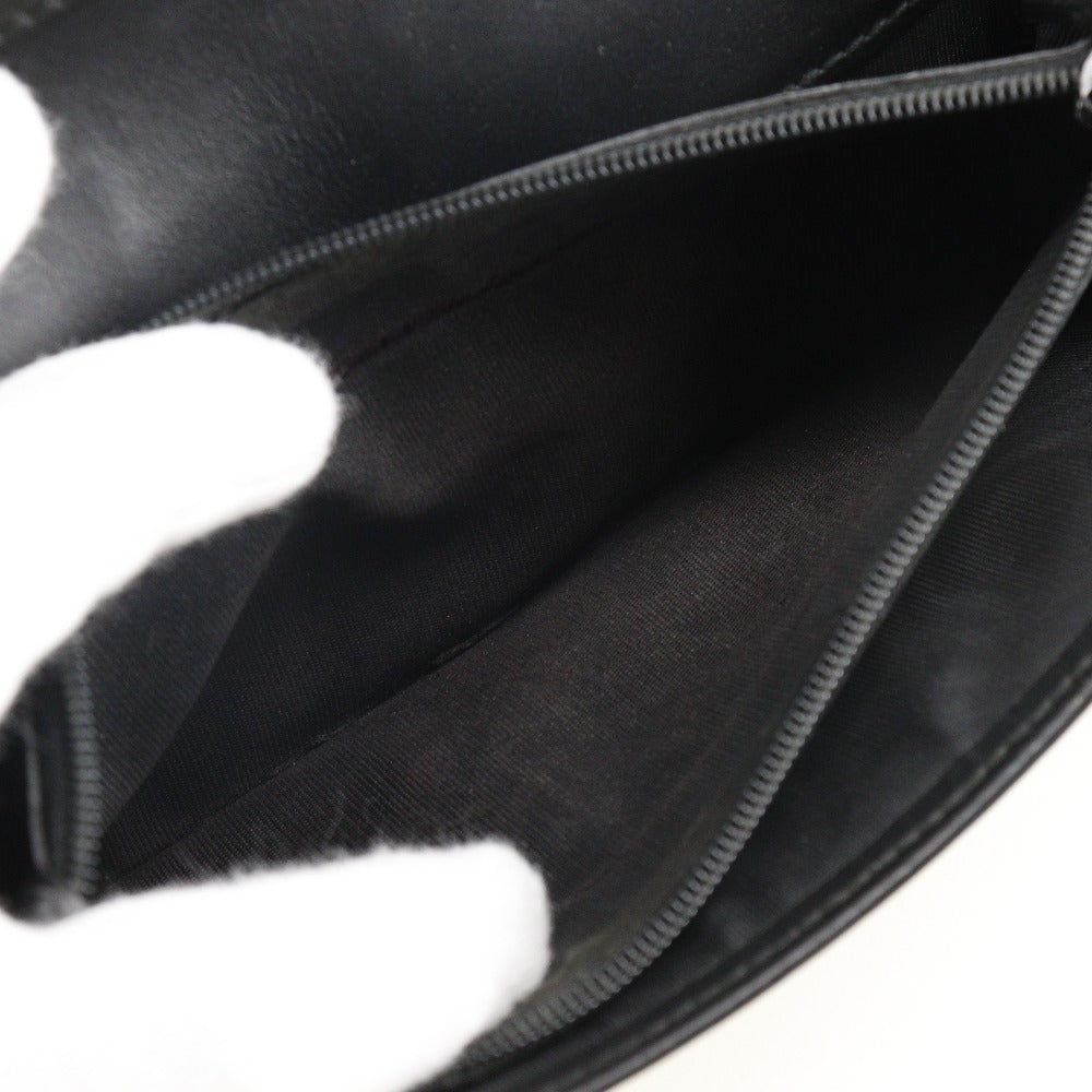 GUCCI Long Wallet Purse 233112 leather black GG Shima Women(Unisex) Used Authentic