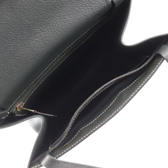 HERMES Handbag Box scarf Dark green Lucy PM Women Used Authentic