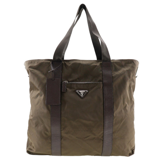 PRADA Boston Duffel bag Nylon khaki Women(Unisex) Used Authentic