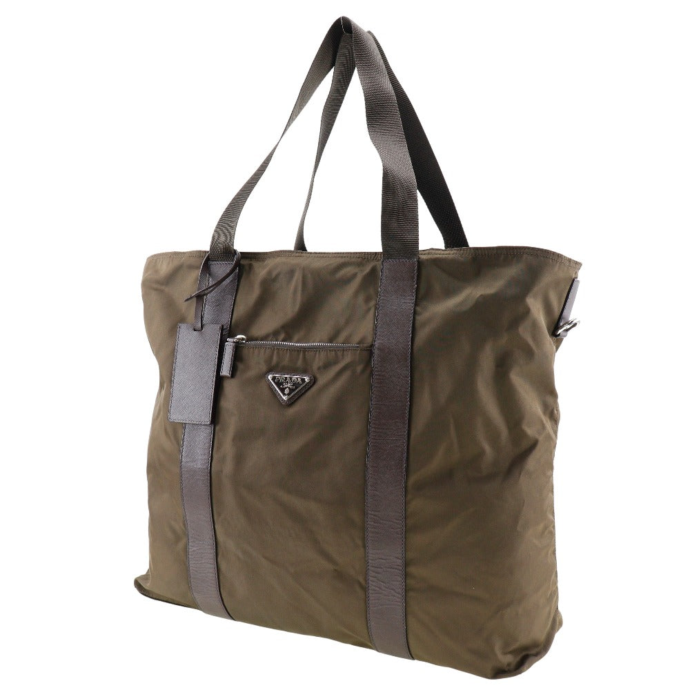 PRADA Boston Duffel bag Nylon khaki Women(Unisex) Used Authentic