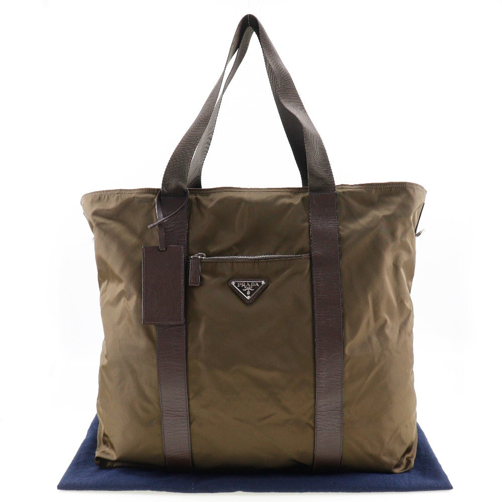 PRADA Boston Duffel bag Nylon khaki Women(Unisex) Used Authentic