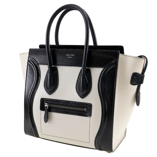CELINE Tote Bag Calfskin off white Luggage micro Women Used Authentic