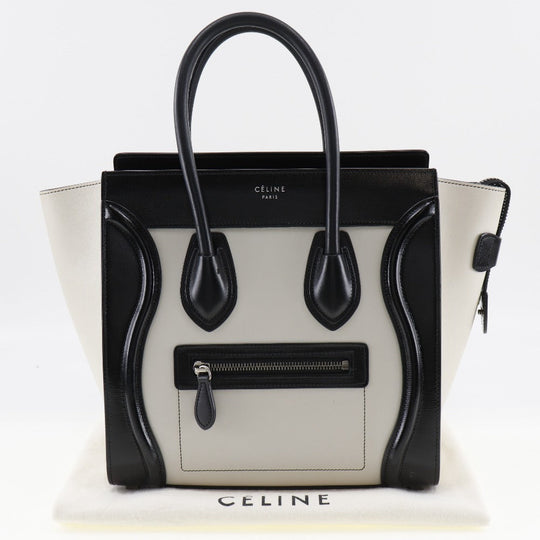 CELINE Tote Bag Calfskin off white Luggage micro Women Used Authentic