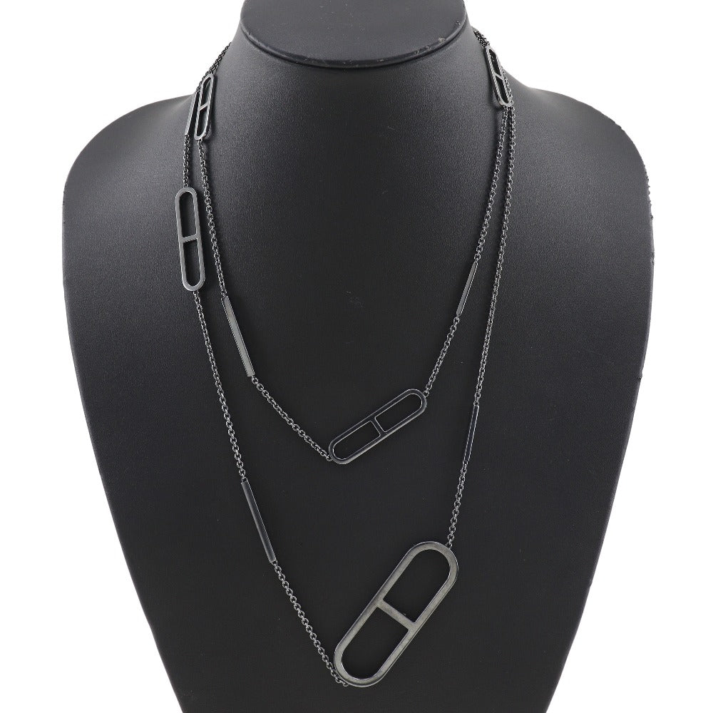 HERMES Necklace Silver925 gray Eva - Chene Dunkle Women Used Authentic