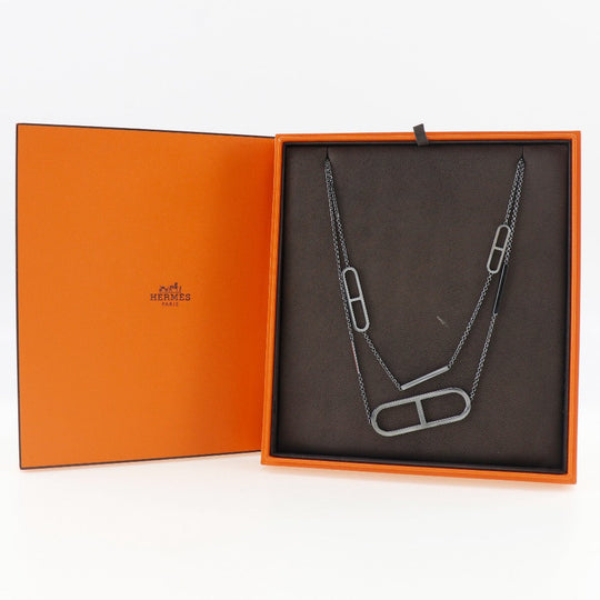 HERMES Necklace Silver925 gray Eva - Chene Dunkle Women Used Authentic