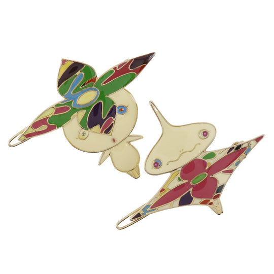 LOUIS VUITTON Other accessories M92595 Plated Gold multicolor Takashi Murakami Hairpin 2-piece set Women Used Authentic