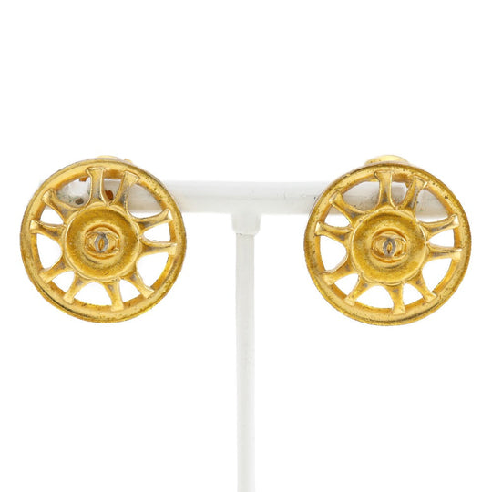 CHANEL Earring Plated Gold gold Women Used Authentic