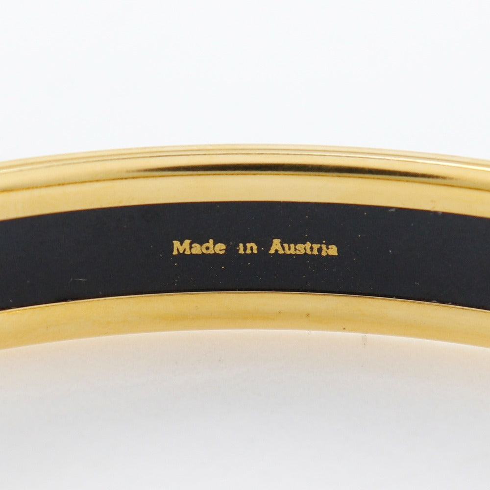 HERMES Bangle Plated Gold Red Cloisonne Emile Women Used Authentic