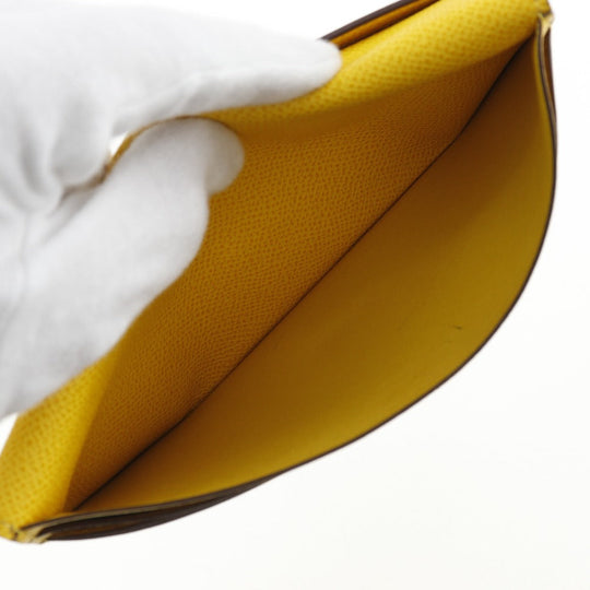 HERMES Long Wallet Purse Epsom yellow Bean unisex(Unisex) Used Authentic