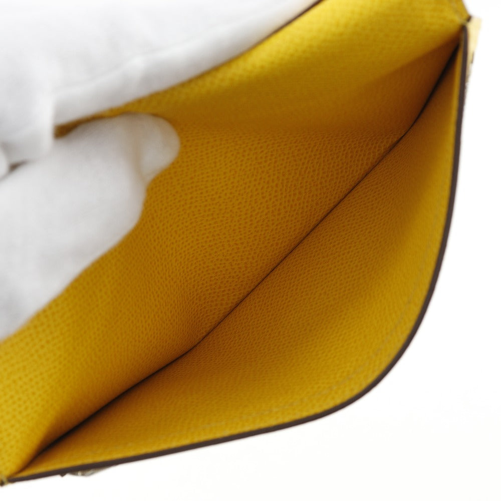 HERMES Long Wallet Purse Epsom yellow Bean unisex(Unisex) Used Authentic
