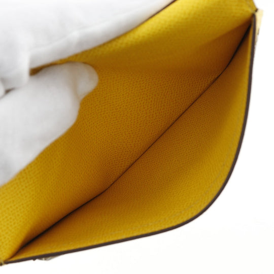 HERMES Long Wallet Purse Epsom yellow Bean unisex(Unisex) Used Authentic