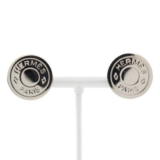 HERMES Earring metallic Silver BIJOUTERIE FANTAISIE Serie Women Used Authentic