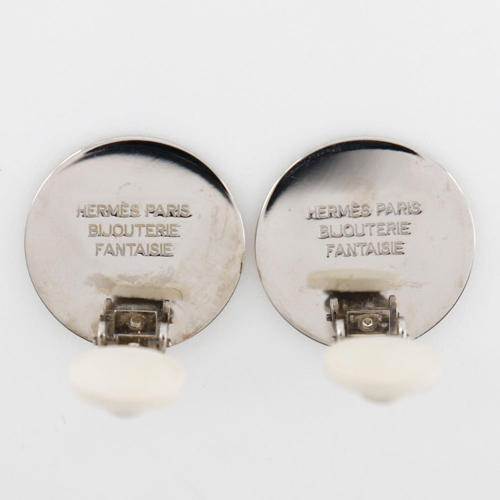 HERMES Earring metallic Silver BIJOUTERIE FANTAISIE Serie Women Used Authentic