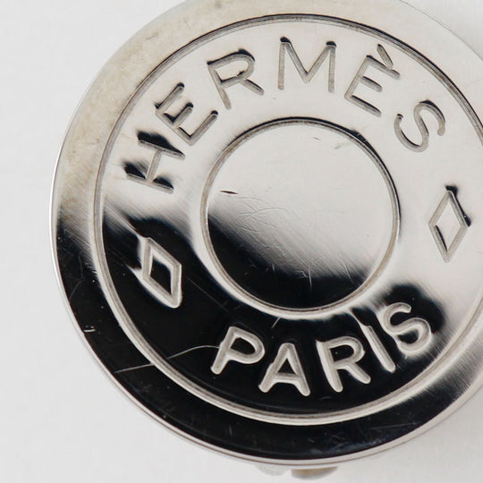HERMES Earring metallic Silver BIJOUTERIE FANTAISIE Serie Women Used Authentic