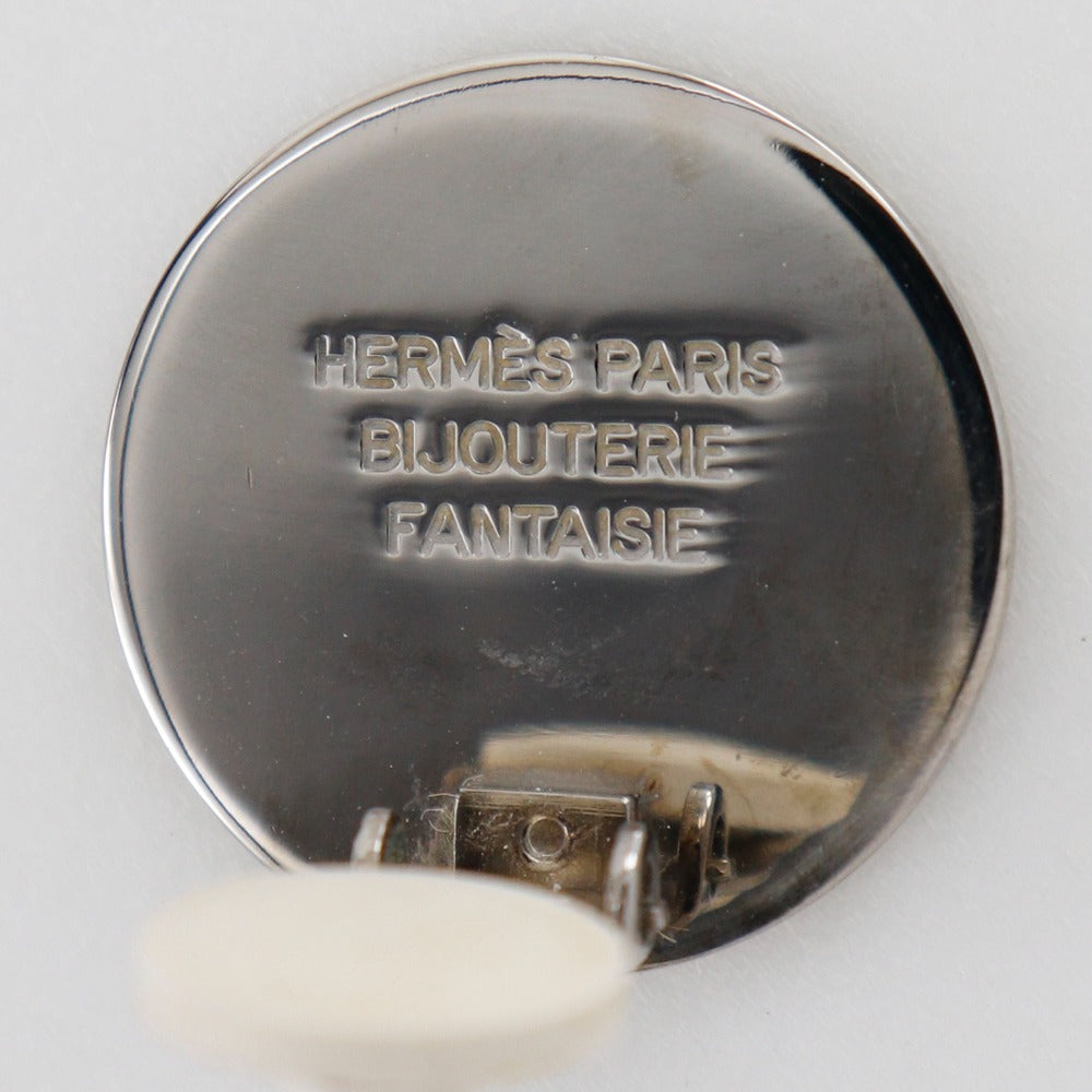 HERMES Earring metallic Silver BIJOUTERIE FANTAISIE Serie Women Used Authentic