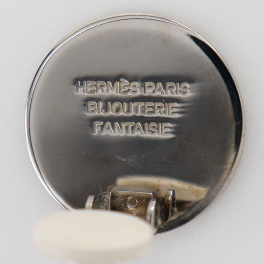 HERMES Earring metallic Silver BIJOUTERIE FANTAISIE Serie Women Used Authentic
