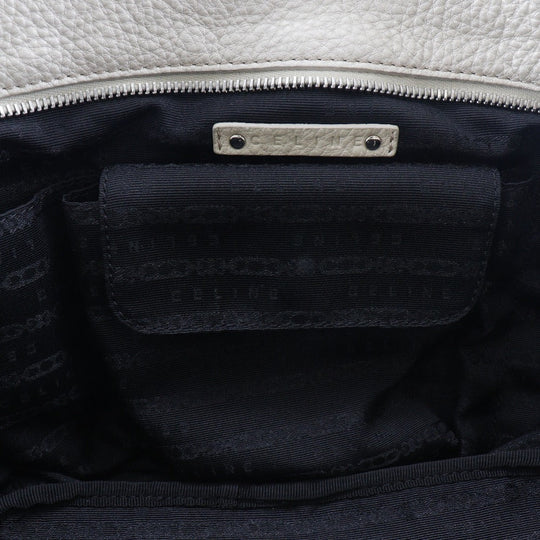 CELINE Shoulder Bag Calfskin beige Women Used Authentic