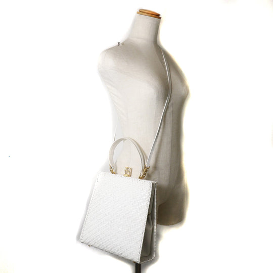 FENDI Handbag leather White Women Used Authentic