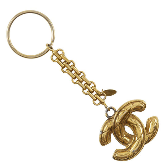 CHANEL key ring Plated Gold gold charm Women Used Authentic