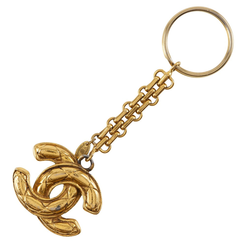 CHANEL key ring Plated Gold gold charm Women Used Authentic