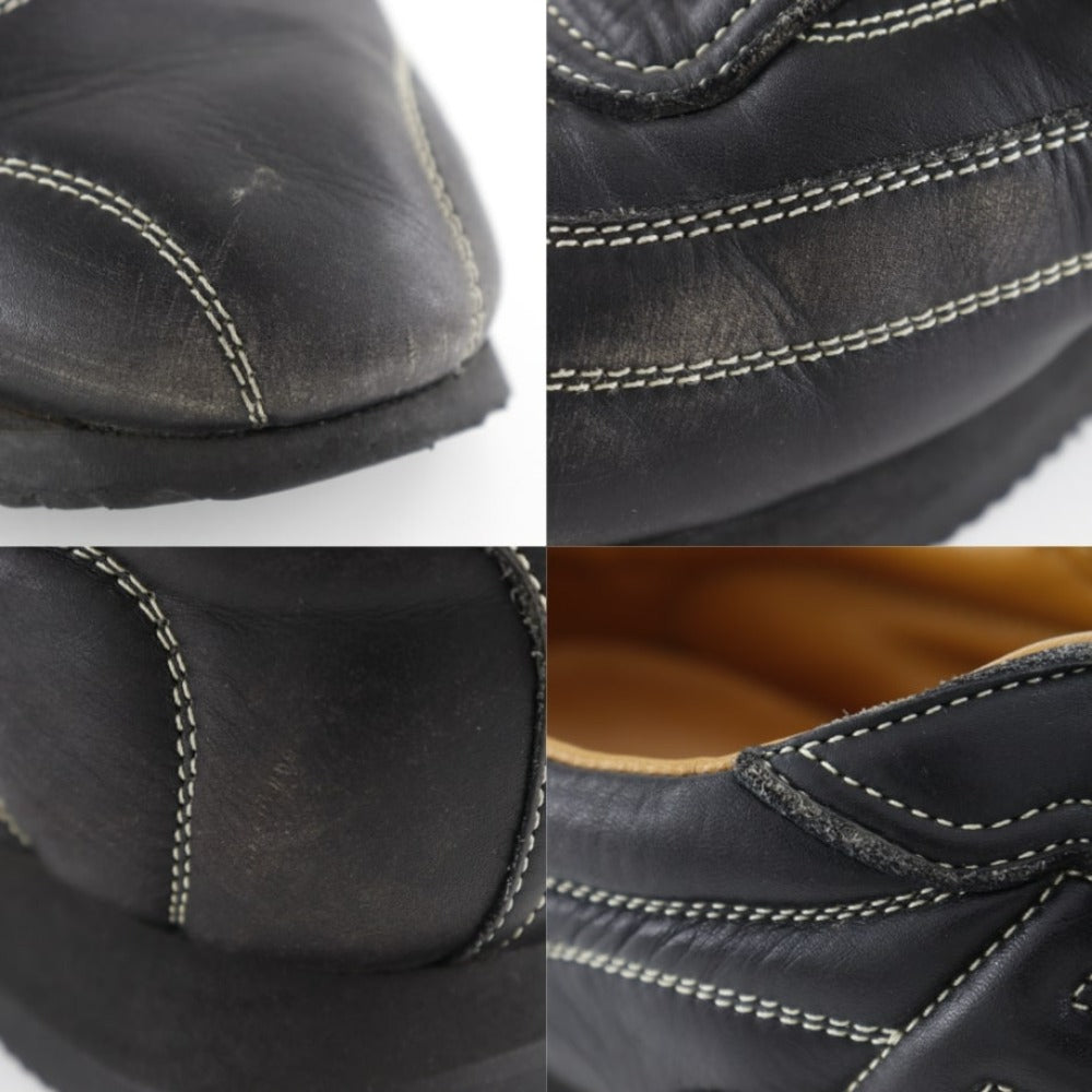 HERMES sneakers leather black quick mens 41 Used Authentic