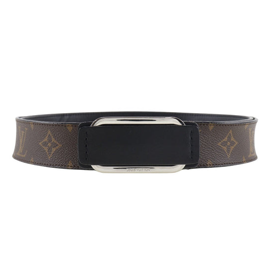 LOUIS VUITTON belt MP022 Monogram canvas Brown Saintur mens 90 Used Authentic