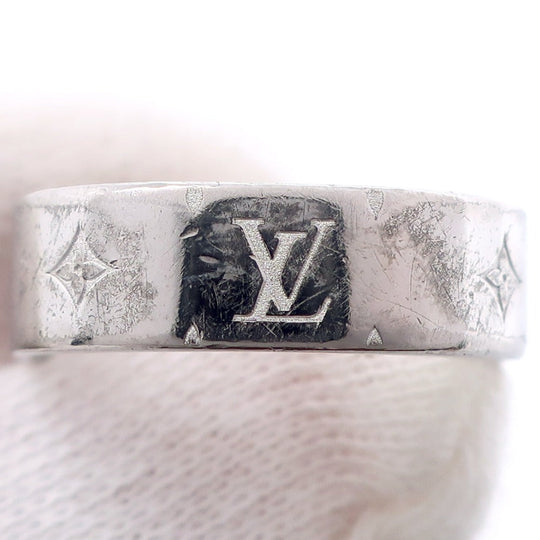 LOUIS VUITTON Ring M00218 metallic Silver Nanogram unisex(Unisex) L Used Authentic