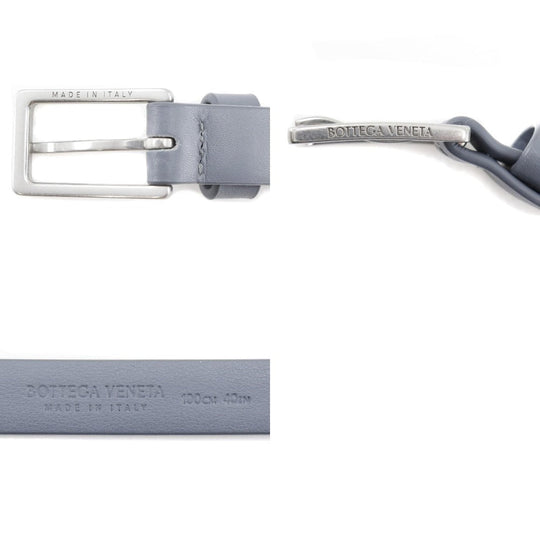 BOTTEGAVENETA belt Calfskin Blue gray mens Used Authentic