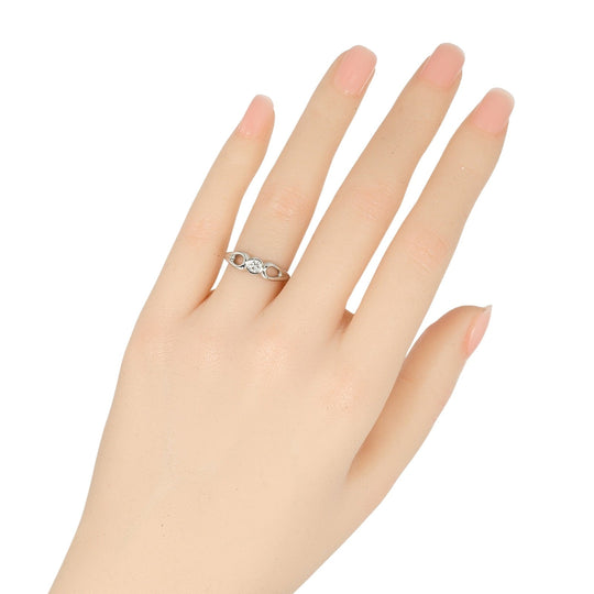 TIFFANY&Co. Ring Pt950Platinum, Diamond Platinum Double teardrop Women Used Authentic