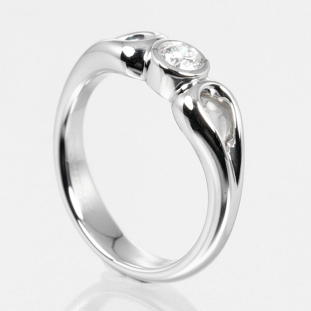 TIFFANY&Co. Ring Pt950Platinum, Diamond Platinum Double teardrop Women Used Authentic