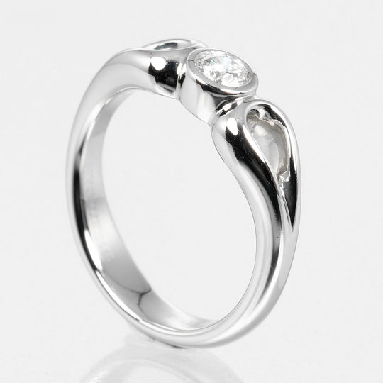 TIFFANY&Co. Ring Pt950Platinum, Diamond Platinum Double teardrop Women Used Authentic