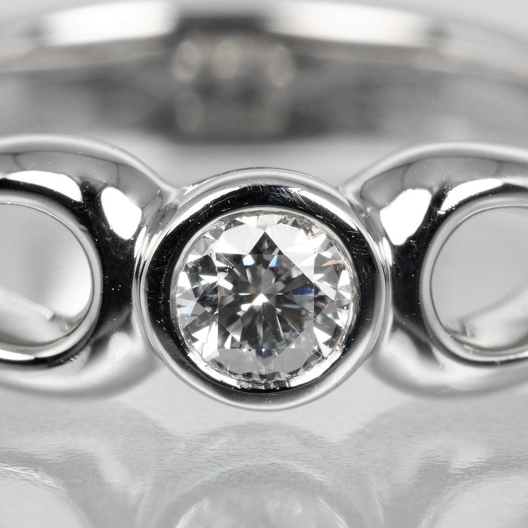 TIFFANY&Co. Ring Pt950Platinum, Diamond Platinum Double teardrop Women Used Authentic