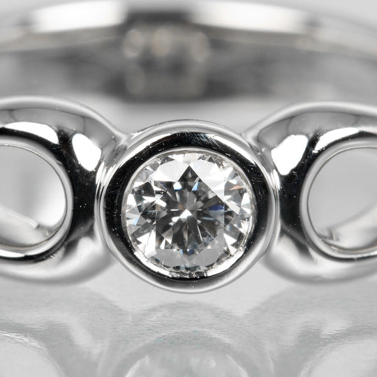 TIFFANY&Co. Ring Pt950Platinum, Diamond Platinum Double teardrop Women Used Authentic