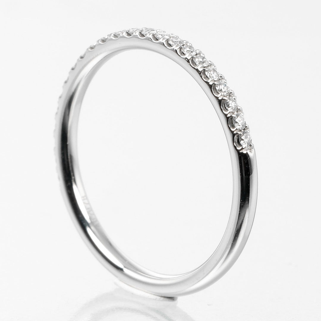 HARRY WINSTON Ring Pt950Platinum, Diamond Silver Half eternity Micropav Band Small Women Used Authentic