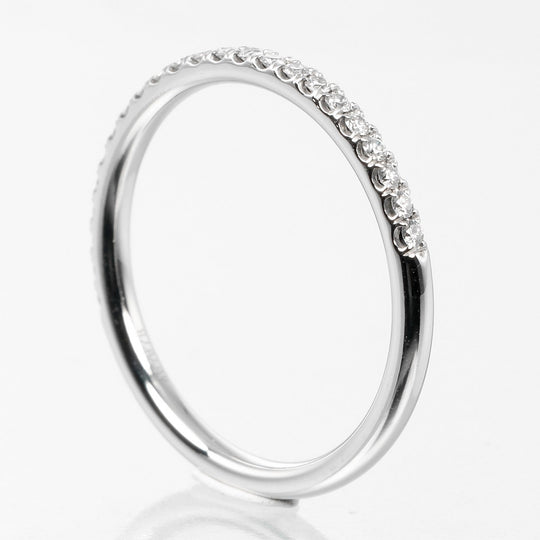 HARRY WINSTON Ring Pt950Platinum, Diamond Silver Half eternity Micropav Band Small Women Used Authentic