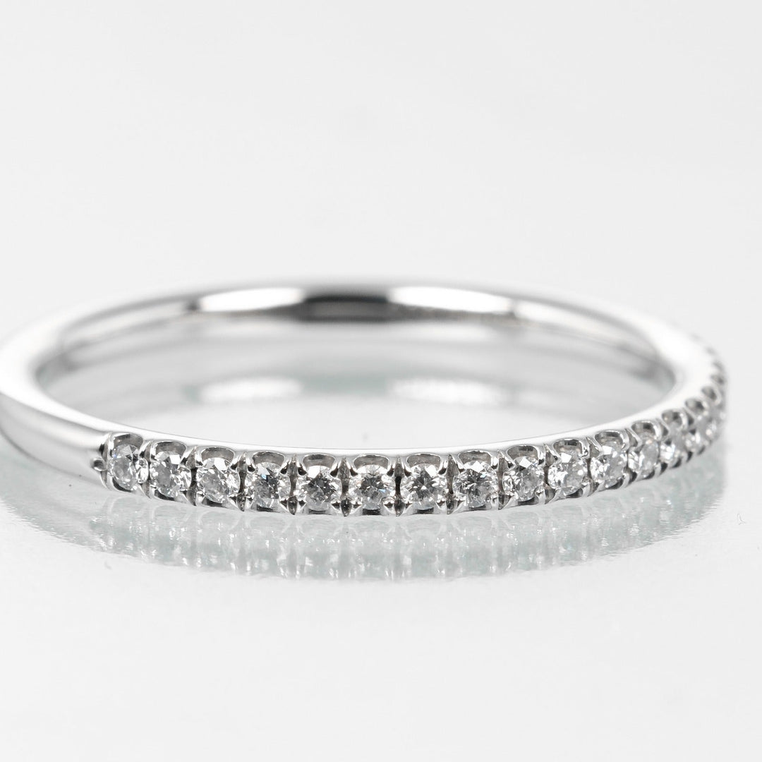 HARRY WINSTON Ring Pt950Platinum, Diamond Silver Half eternity Micropav Band Small Women Used Authentic
