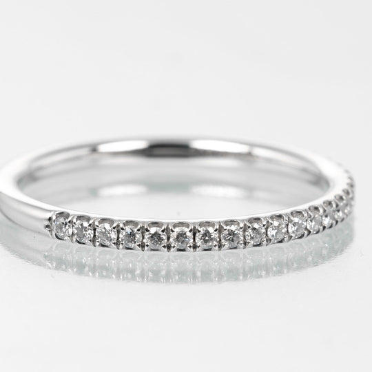 HARRY WINSTON Ring Pt950Platinum, Diamond Silver Half eternity Micropav Band Small Women Used Authentic
