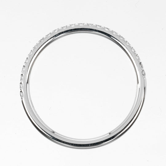 HARRY WINSTON Ring Pt950Platinum, Diamond Silver Half eternity Micropav Band Small Women Used Authentic