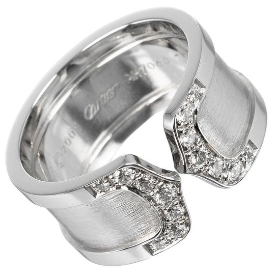 CARTIER Ring K18 White Gold, Diamond White gold 2C LM Women Used Authentic
