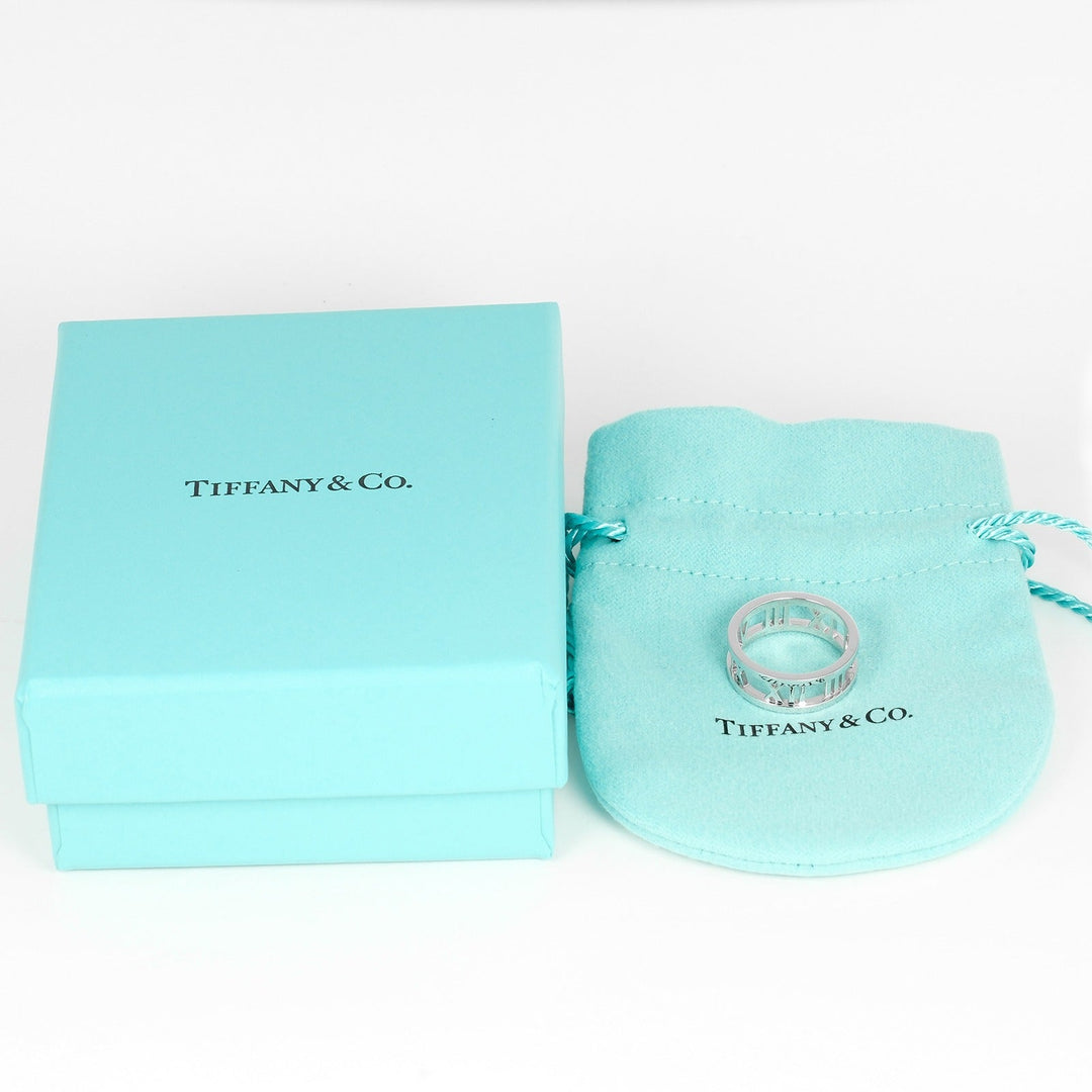 TIFFANY&Co. Ring K18 white gold White gold Open atlas Women Used Authentic
