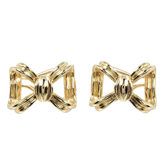 TIFFANY&Co. Earring K18 yellow gold gold vintage ribbon Women Used Authentic