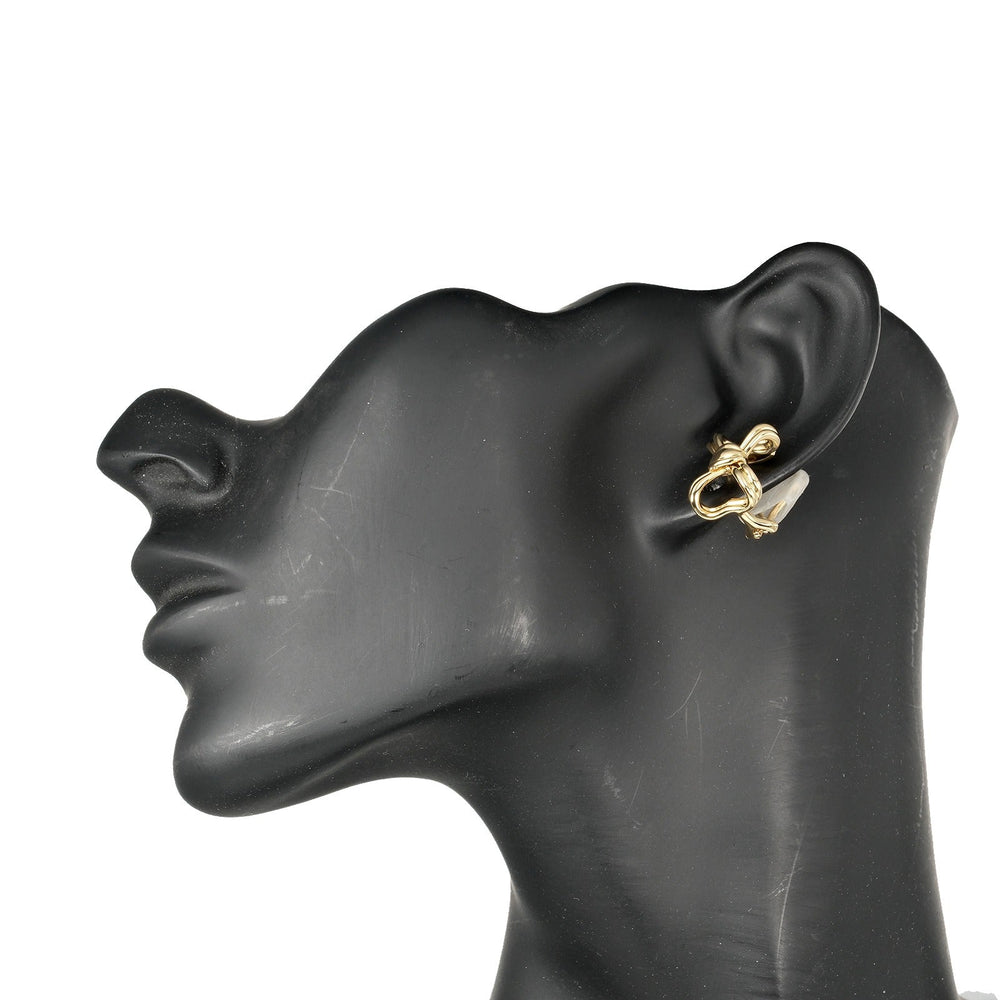 TIFFANY&Co. Earring K18 yellow gold gold vintage ribbon Women Used Authentic