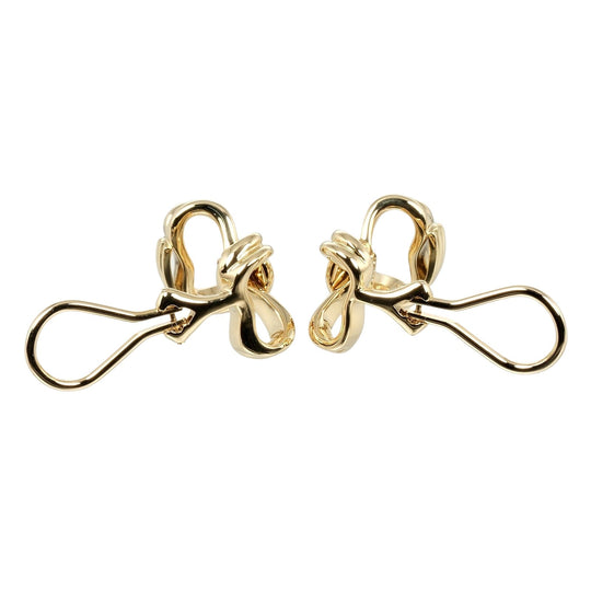 TIFFANY&Co. Earring K18 yellow gold gold vintage ribbon Women Used Authentic