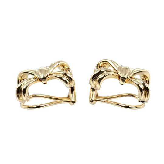 TIFFANY&Co. Earring K18 yellow gold gold vintage ribbon Women Used Authentic